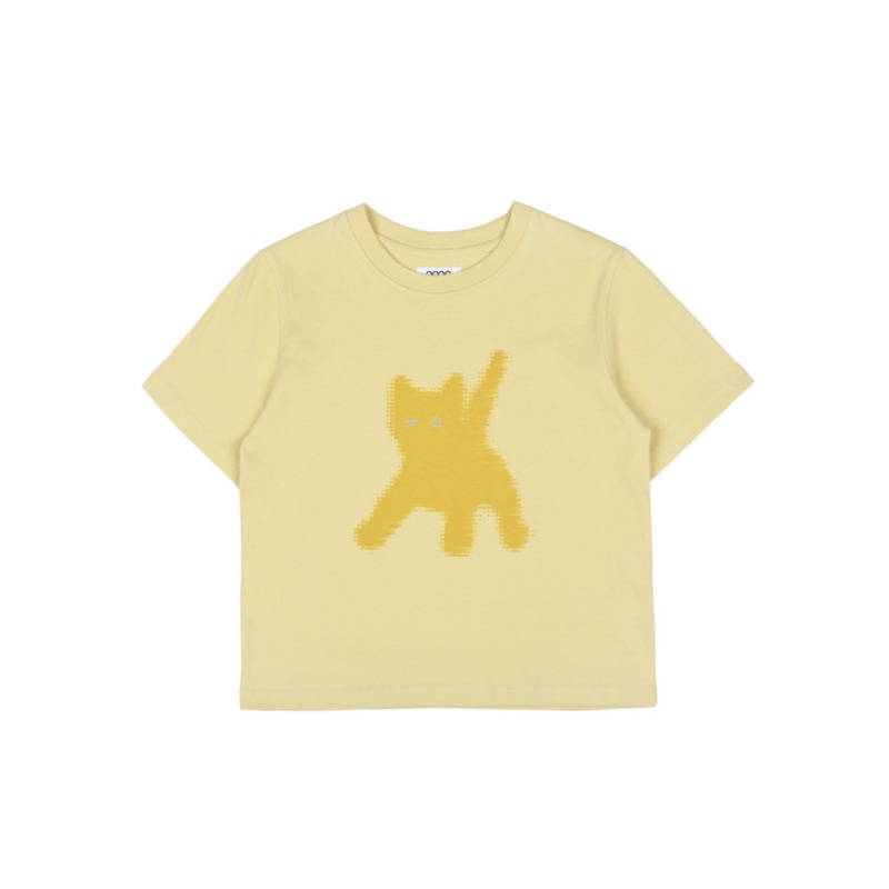 AEAE] FLASHED CATS EYE CROP T-SHIRTS YELLOW - COLLABONATION