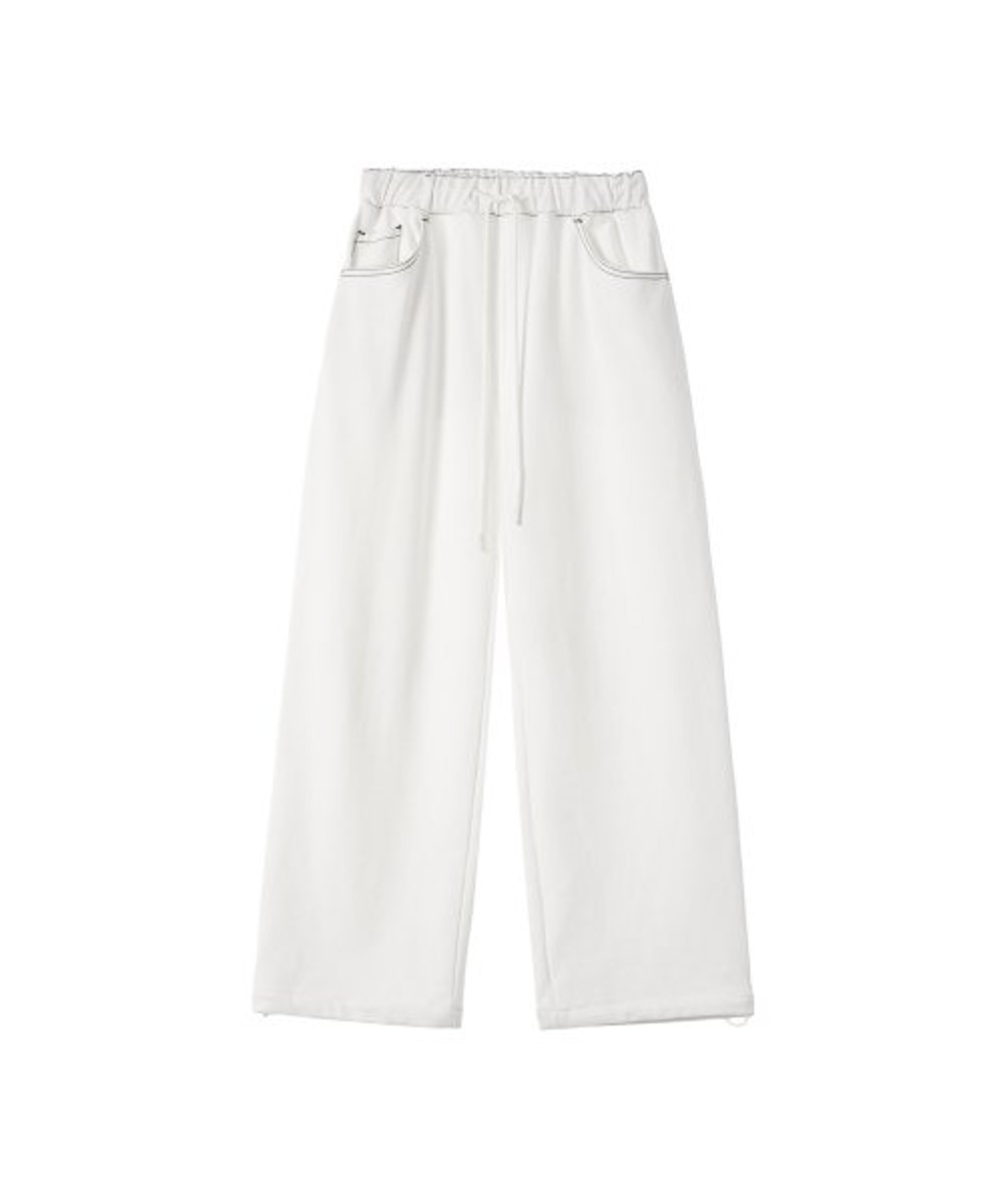 ITZY着用[REST&RECREATION] RR LOGO STITCH HEAVYWEIGHT PANTS WHITE